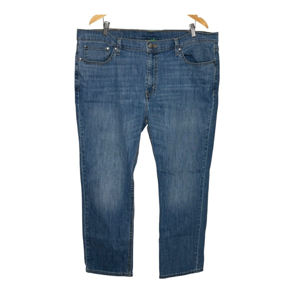 Dip Denim Jeans Mens 42x30‎ Blue Medium Wash Straight Leg Stretch Casual Classic